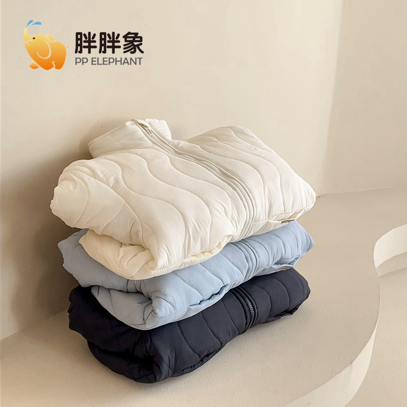 胖胖象新款儿童加绒羽绒棉服中大童纯色棉外套宝宝棉衣男女童冬装