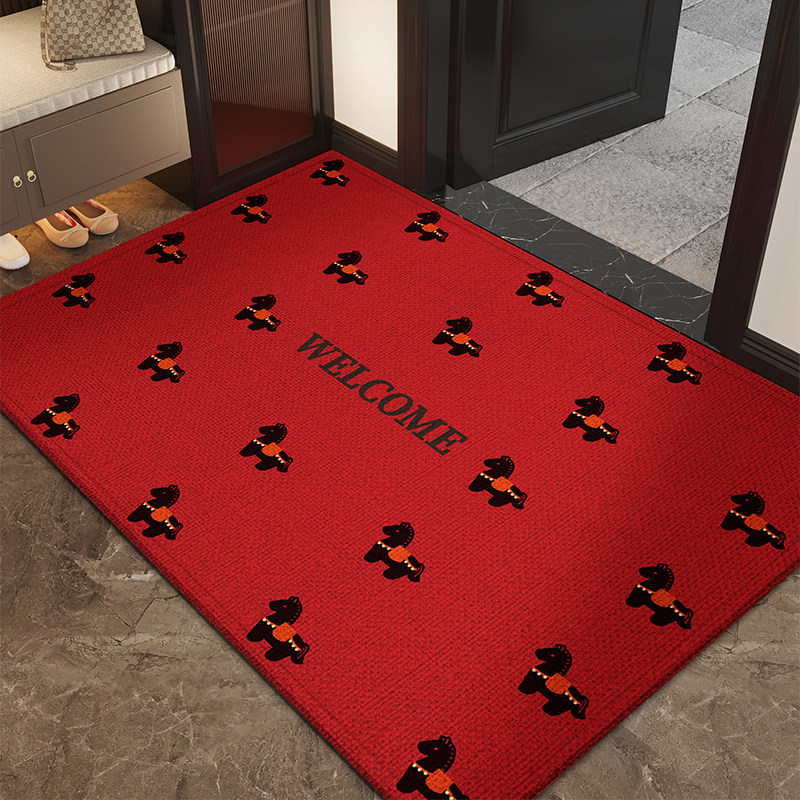 2025马年新款入户门地垫高级红