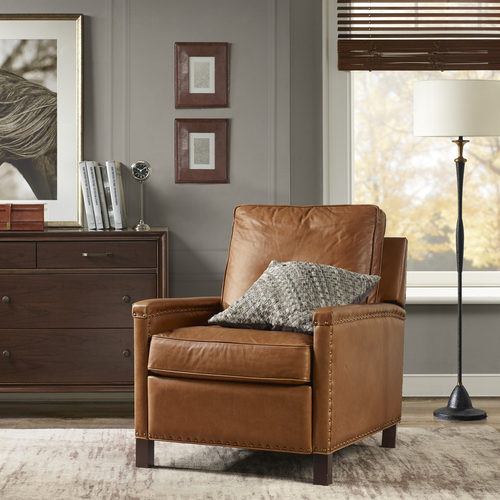 harbor美式真皮客厅现代轻奢单人位头层牛皮沙发美式休闲椅house