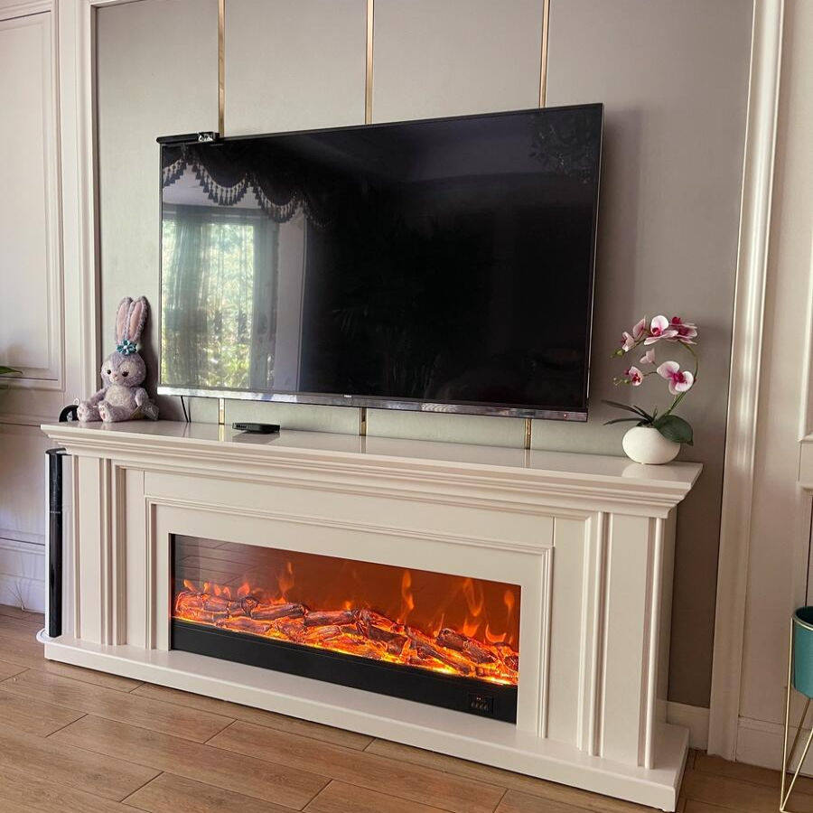 美式1.5/1.8米客厅家具壁柜实木欧式装饰壁炉架简约仿真火电壁炉