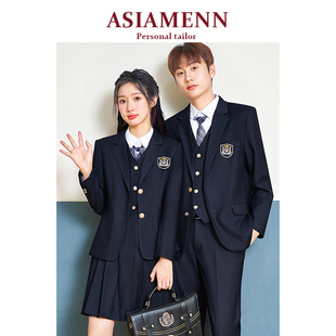 学院风百褶裙西装 秋冬西服套装 面试正装 职业装 外套工作服 男女同款
