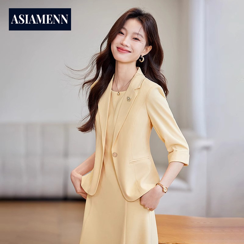 极简主义西装套裙女气质名媛范高级感职场通勤正装显瘦商务套装裙