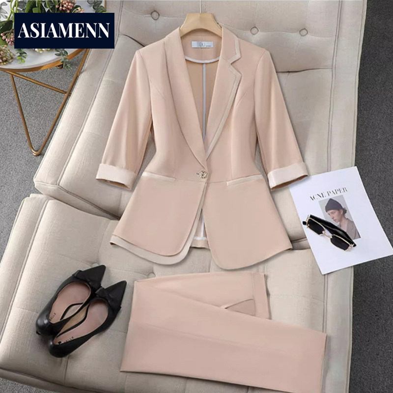 西装套装女2025新款高级感西服外套女大学生面试正装教师工作制服