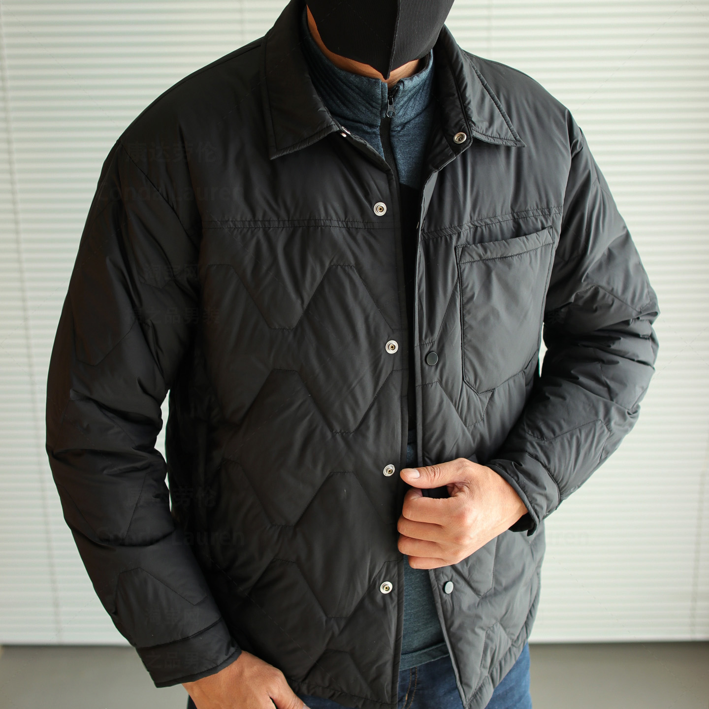 暖冬优选  男士冬季户外防风防泼水抗静电商务休闲翻领轻薄羽绒服