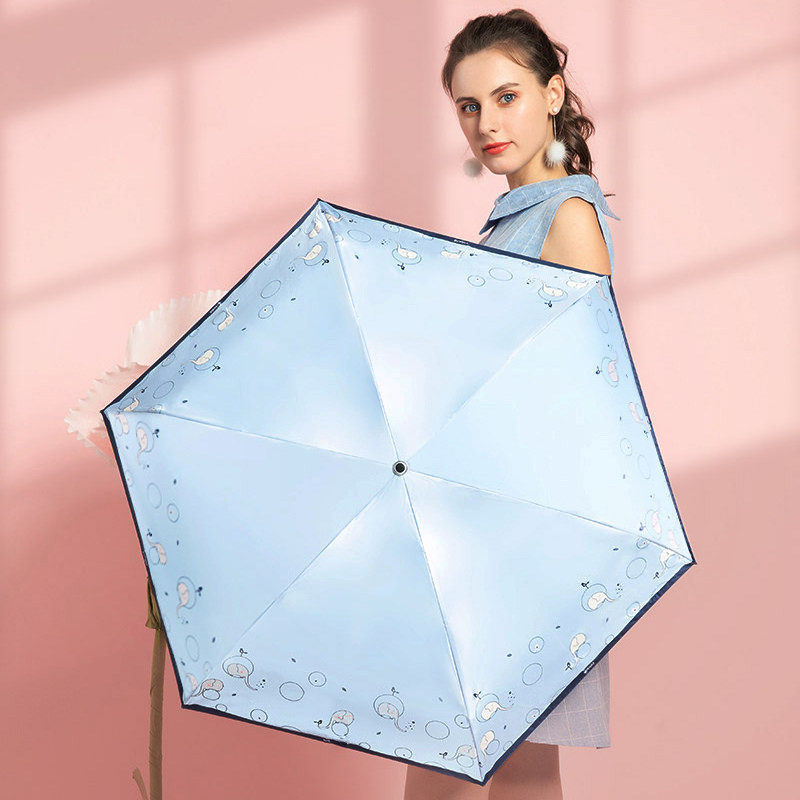 kobold德国黑胶晴雨伞便携小清新女超轻高颜值防晒水晶手柄太阳伞