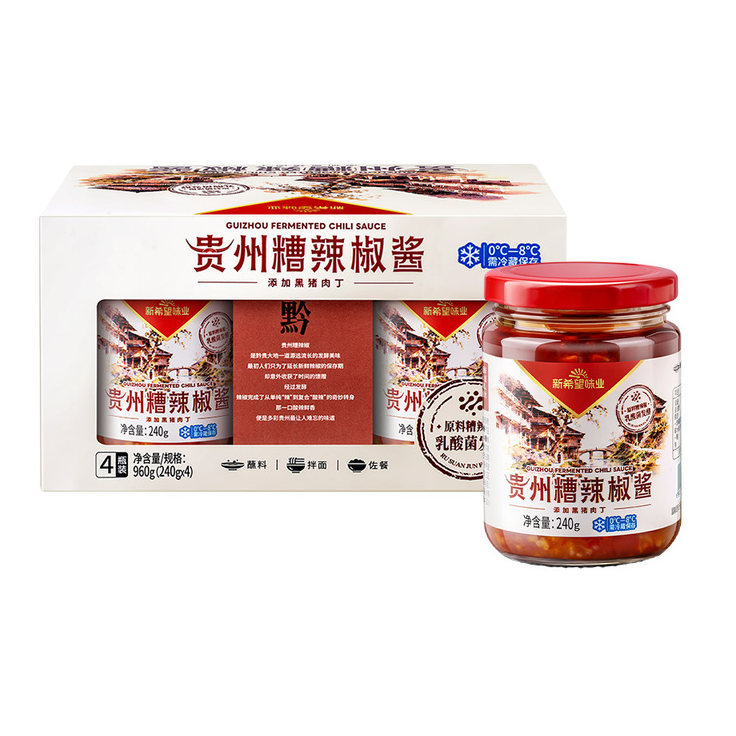 山姆新希望味业贵州糟辣椒酱黑猪肉二荆条辣椒酸辣脆爽拌面炒菜酱