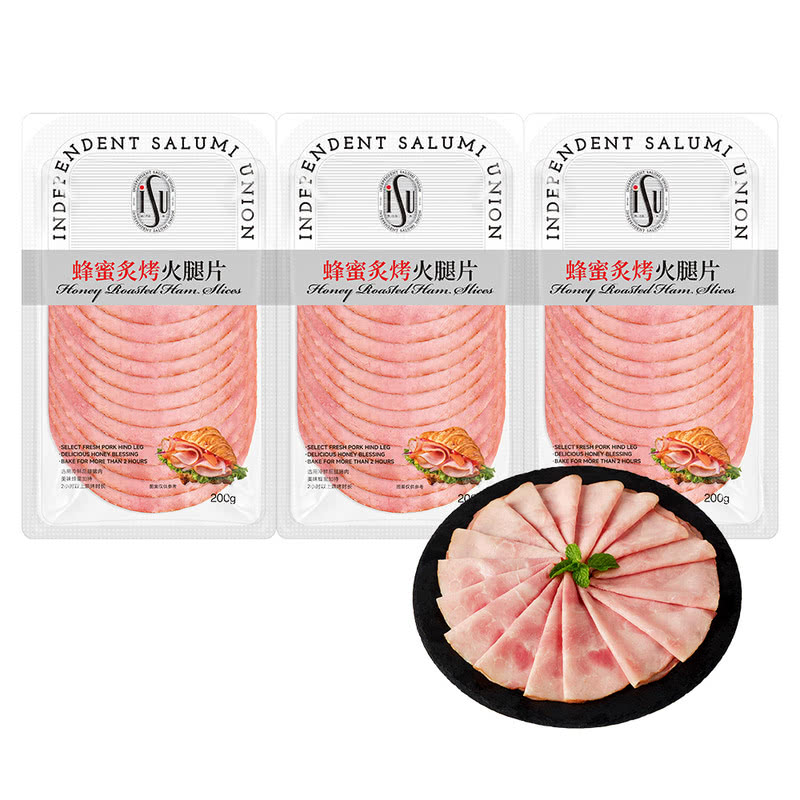 山姆ISU蜂蜜炙烤火腿片后腿猪肉3份600g开袋即食咸鲜带甜味浓可口