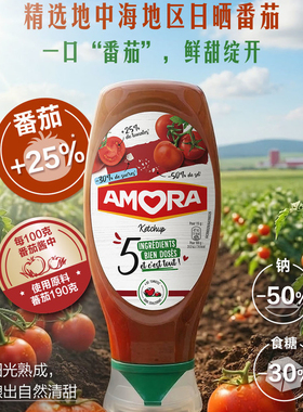 山姆西班牙进口AMORA减盐糖番茄酱沙司蘸酱薯条汉堡意面拌饭炒蛋