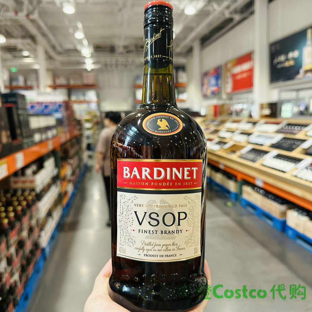 法国必得利VSOP白兰地Bardinet原装进口鸡尾酒1L大瓶Costco开市客