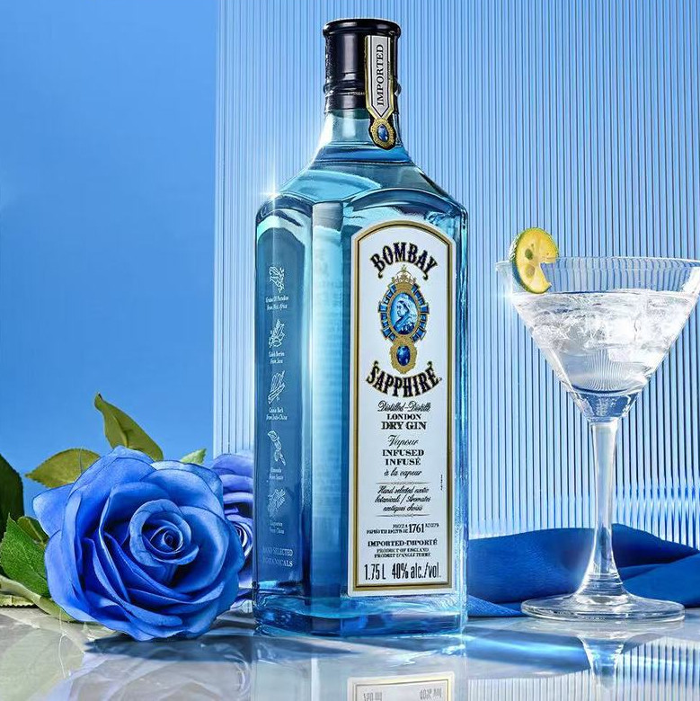 山姆代购英国进口孟买蓝宝石金酒超大瓶1.75L金汤力鸡尾酒基洋酒
