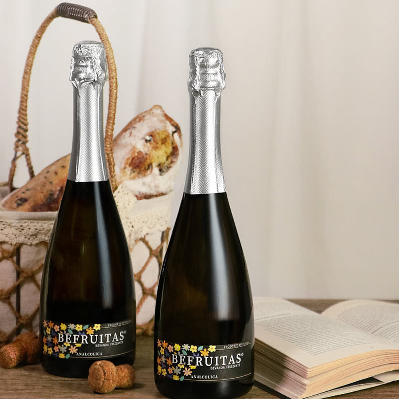 山姆意大利进口馥兰斯起泡白葡萄汁2瓶饮料年货礼盒装送2个高脚杯