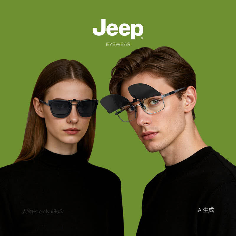 山姆jeep偏光夹片墨镜男可夹式近视专用太阳镜片钓鱼眼睛夜视遮阳