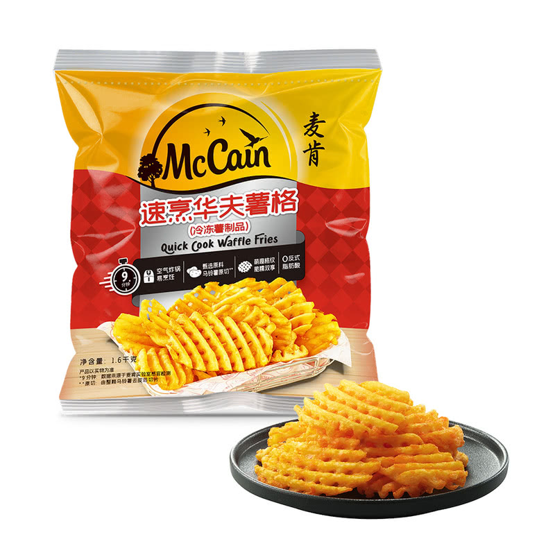 山姆超市代购麦肯速烹华夫薯格薯饼9分钟空气炸锅速食香脆下午茶