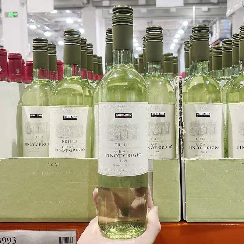 Costco开市客代购意大利进口KIRKLAND科克兰灰皮诺白葡萄酒750ml