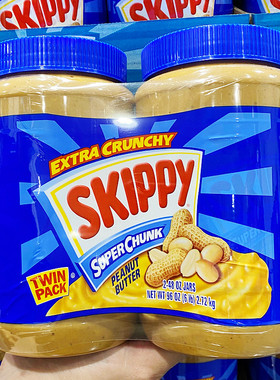 美国原装进口SKIPPY颗粒花生抹酱1.36千克2瓶装开市客Costco代购