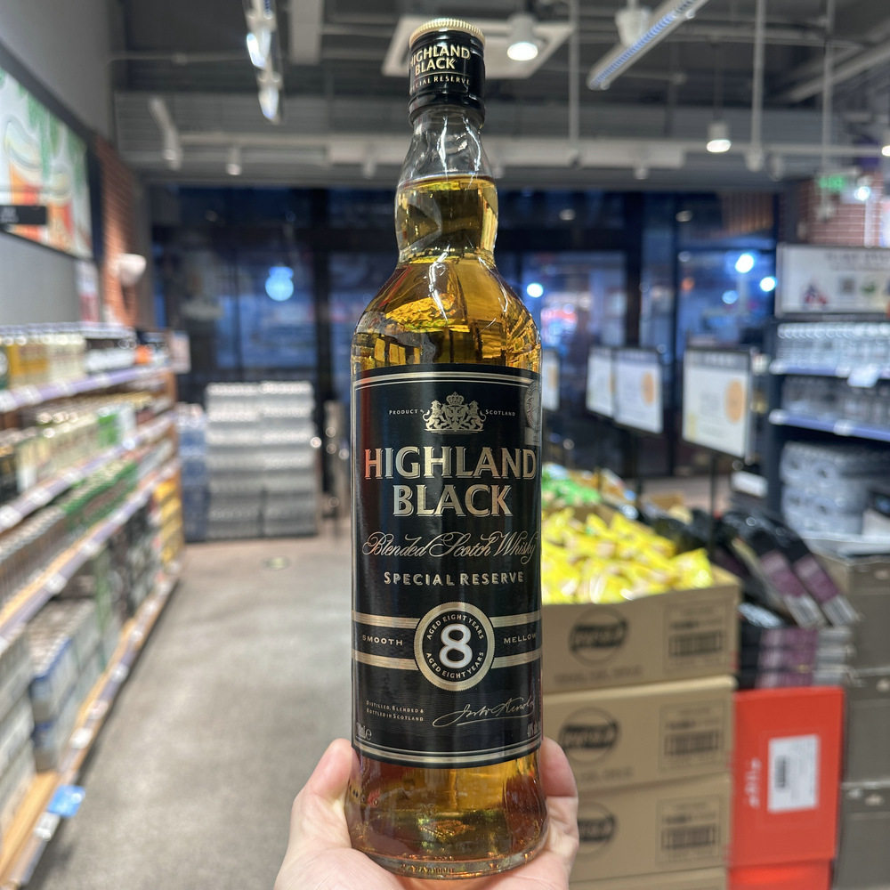 奥乐齐代英国进口Highland Black苏格兰8年橡木桶陈酿威士忌700ml
