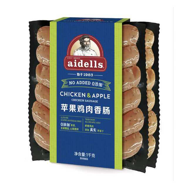 山姆超市aidells苹果鸡肉香肠12根1kg风味肠早餐烤肠高蛋白