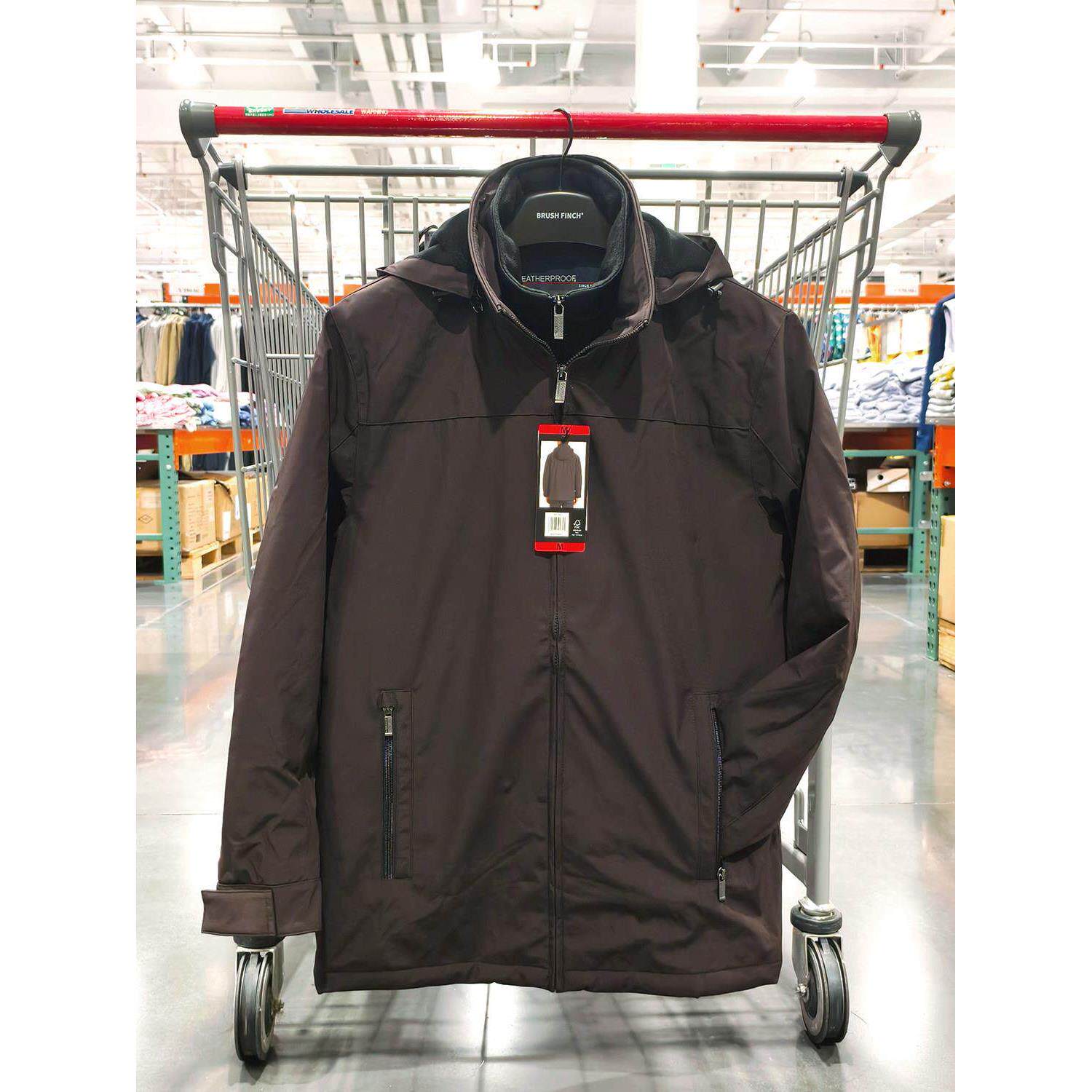 开市客Weatherproof秋冬男棉服外套棉衣假两件中长款连帽加厚保暖