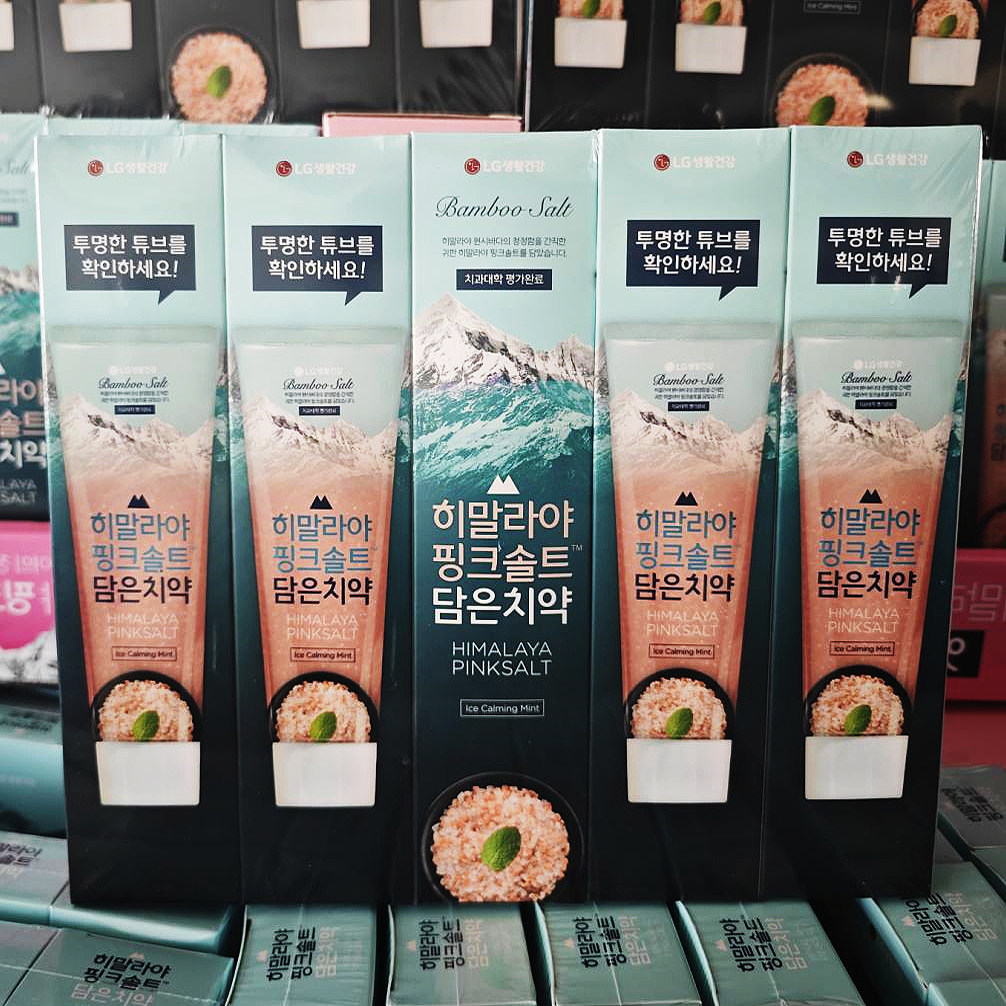 开市客代购韩国进口竹盐喜马拉雅粉盐牙膏冰澈薄荷160克护龈健齿