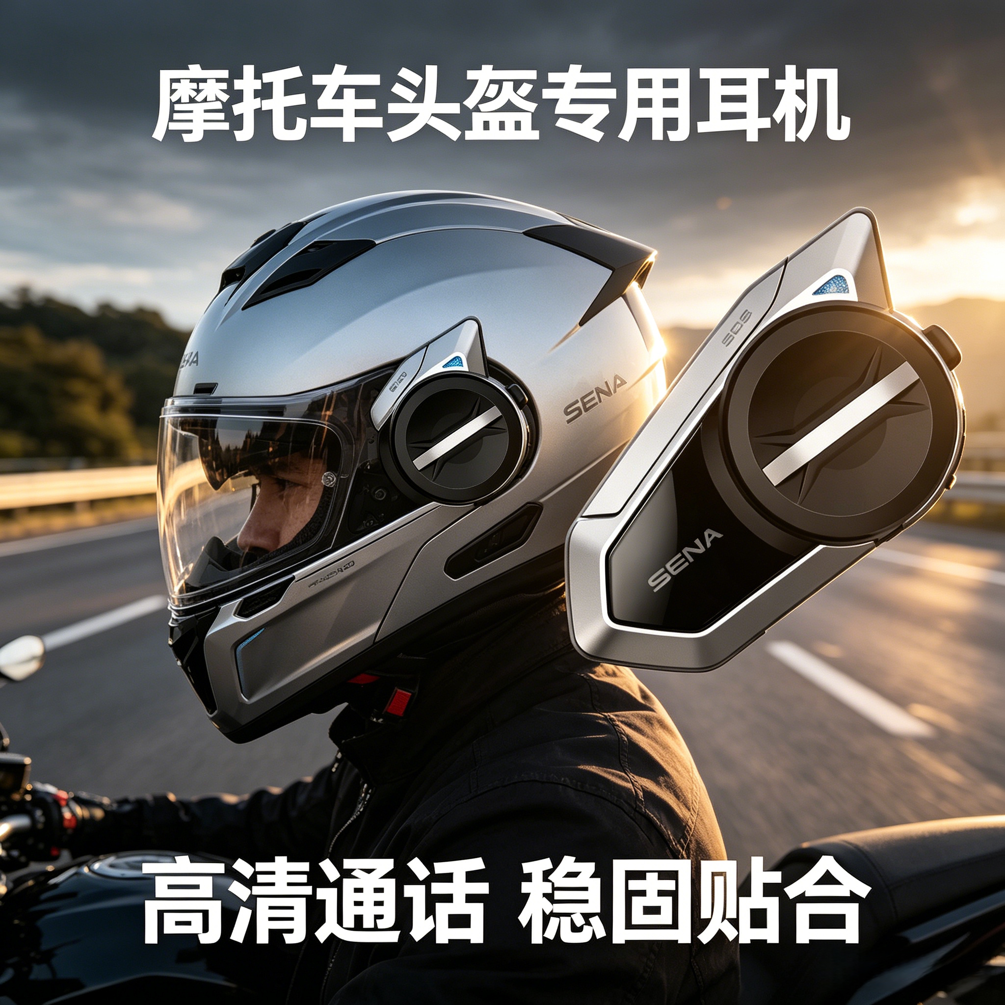 SENA塞纳 50S哈曼卡顿单元摩托车头盔蓝牙耳机全盔内置机车