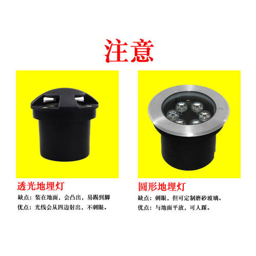 埋地侧发光灯地埋灯LED户外水埋地灯嵌入式二四透光透光地埋灯3W