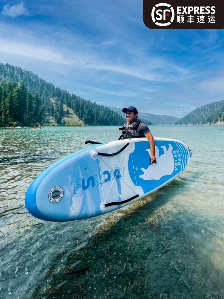 充气桨板冲浪板新手站立式浆板便携式双层加厚pvc成人海上滑水板