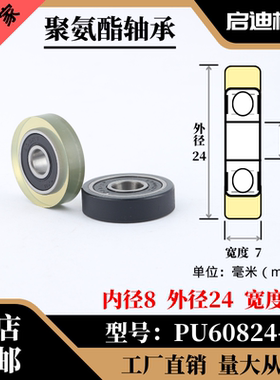 UMBB高品质包胶轴承聚氨酯滚轮进口机械输送带定滑轮PU60824-7