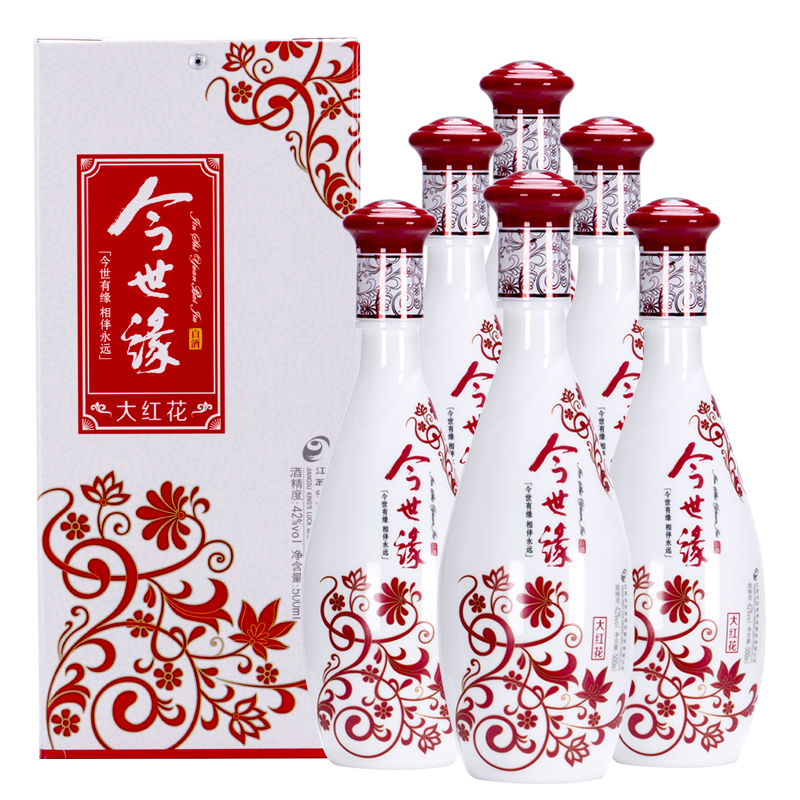 今世缘500ml白酒42度大红花