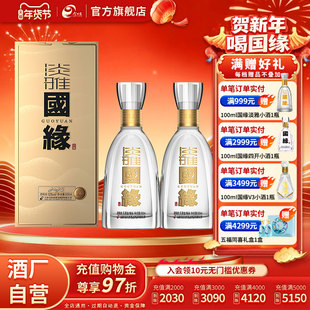 【升级52度】今世缘国缘淡雅52度500ml*2双瓶装白酒商务宴请送礼