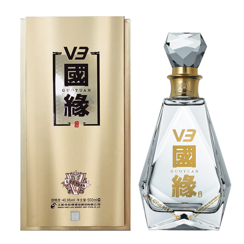 【厂家自营】今世缘国缘v3 40.9度高端白酒500ml*1单瓶装
