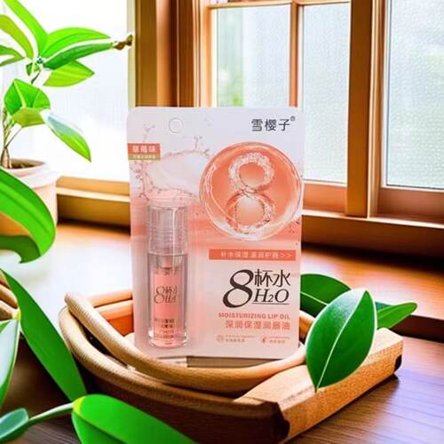 8杯水补水沁爽润唇油透明滋润水果滚珠口油防裂保湿润唇膏冬唇液