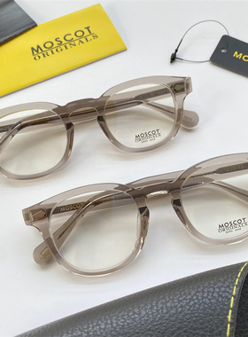 MOSCOT玛士高烟灰色眼镜框复古圆脸大框LEMTOSH进口板材近视眼镜