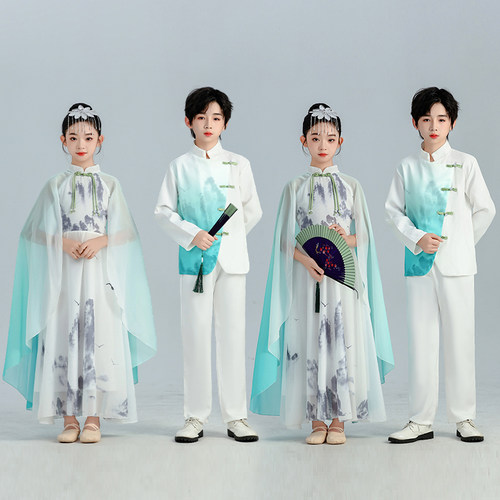 儿童小学生合唱服中国风诗歌朗诵