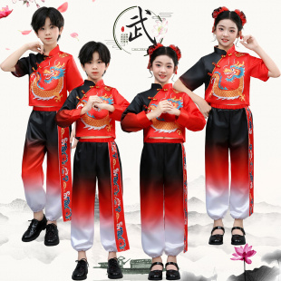 儿童演出服国潮练功中国男女表演武术功夫走秀舞蹈运动会街舞打鼓