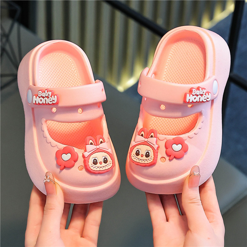 拉布布儿童拖鞋女童夏宝宝洞洞鞋软底洗澡防滑女孩超轻EVA凉拖鞋