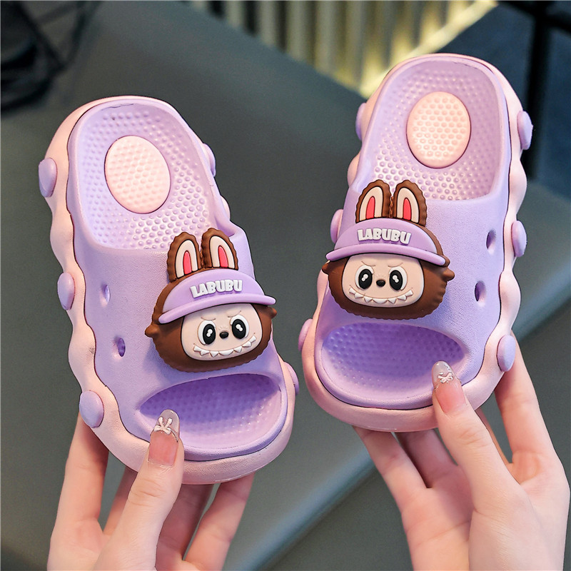 拉布布儿童拖鞋女孩夏男童洗澡浴室防滑家居室内女童宝宝EVA凉拖