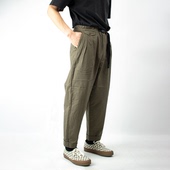 DOOITT 斜纹布锥形九分宽松休闲长裤 WILDTHINGS日系工装 高腰日式