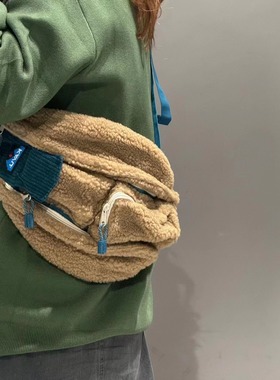 DOOITT#KAVU日系通勤休闲割绒灯芯绒拼接小号斜背包水滴包