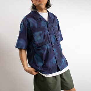DOOITT#WILDTHINGS日系工装潮牌夏季扎染轻爽短袖衬衫