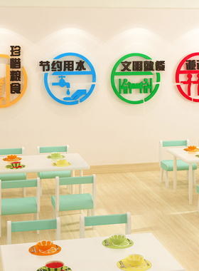 食堂文化用餐标语节约中小学墙贴