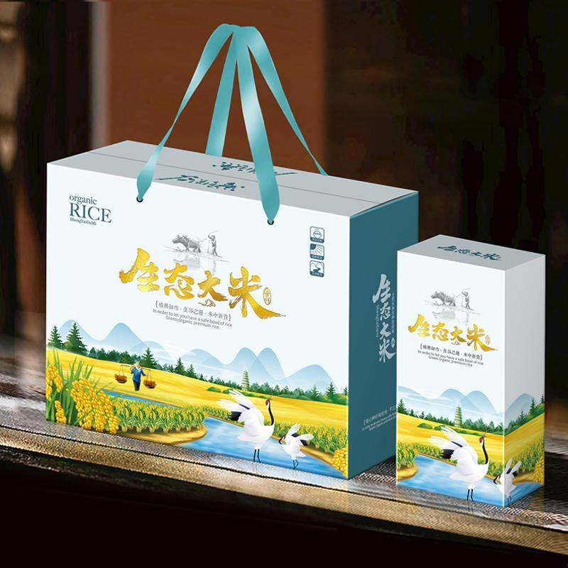 生态大米礼盒套盒五常稻花香盘锦蟹田米礼品盒 五谷杂粮包装纸箱,包装,礼品盒,淘宝优惠券,粉丝福利购,淘宝优惠卷