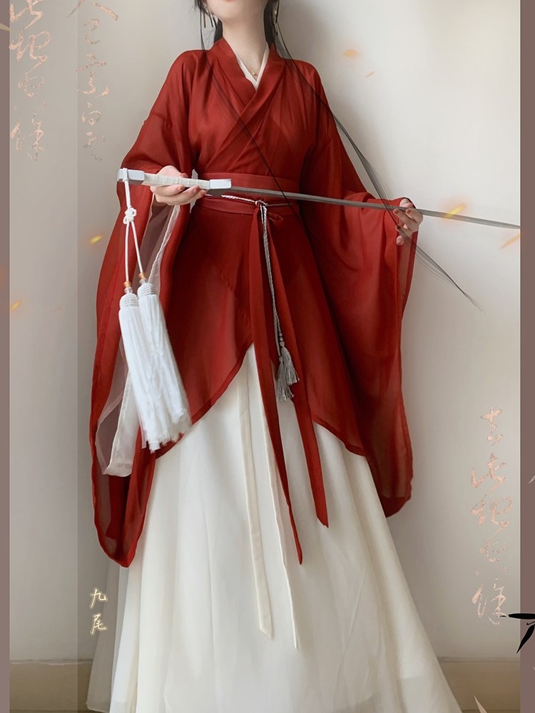 南北朝复原魏晋风汉服女清冷风战国袍直裾大袖衫交领异形围裳破裙