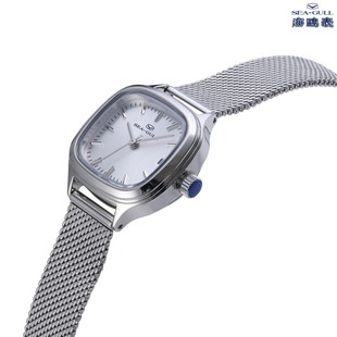 海鸥表3019L收藏家小尺寸复古日历方形自动机械女表Artdeco小冰糖