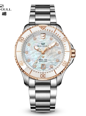 海鸥表海洋系列PRO白色陶瓷圈300米潜水表机械男表送表带1211