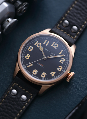 海鸥表D302BRZ青铜表壳100M防水自动机械飞行员男表空军1号