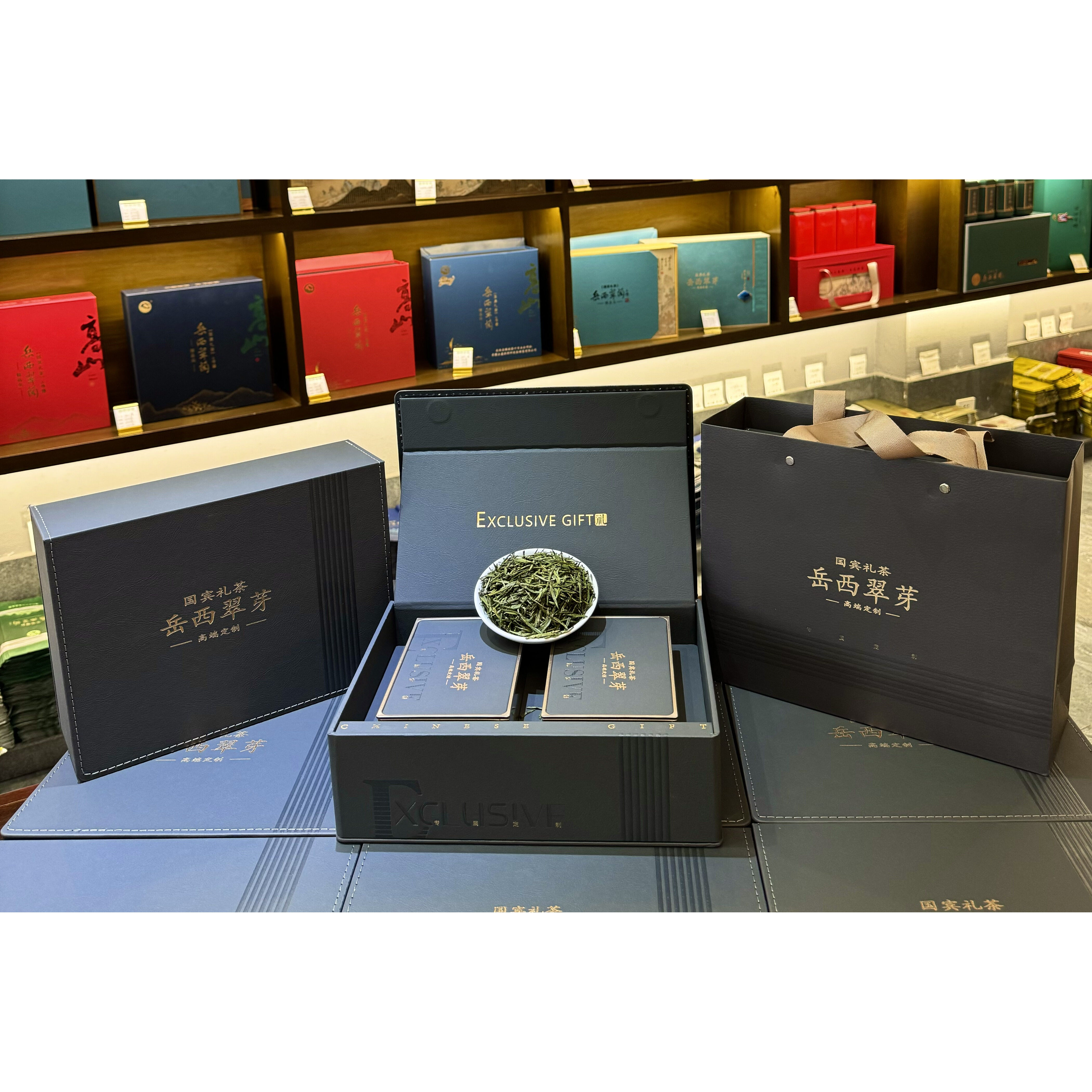 包邮茶叶绿茶高山茶岳西翠芽特级色绿汤清兰香味爽250克礼盒装
