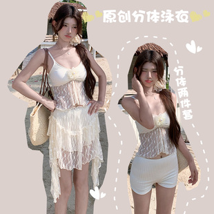 泳衣女微胖女孩遮肉显瘦高级感三件套大码 比基尼温泉 沙滩度假泳装