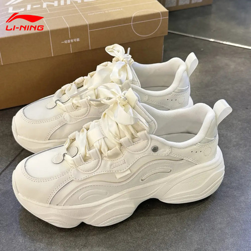 【赵小棠同款】李宁老爹鞋蜜糖2025年秋季软弹厚底休闲鞋AGCV276