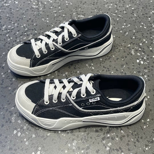 经典 厚底百搭舒适板鞋 黑白帆布鞋 新款 AGCV065 夏季 李宁轻帆男女款