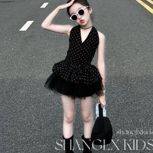 女童巨好看的连衣裙儿童港风裙子套装2026新款夏季高级感独特漂亮
